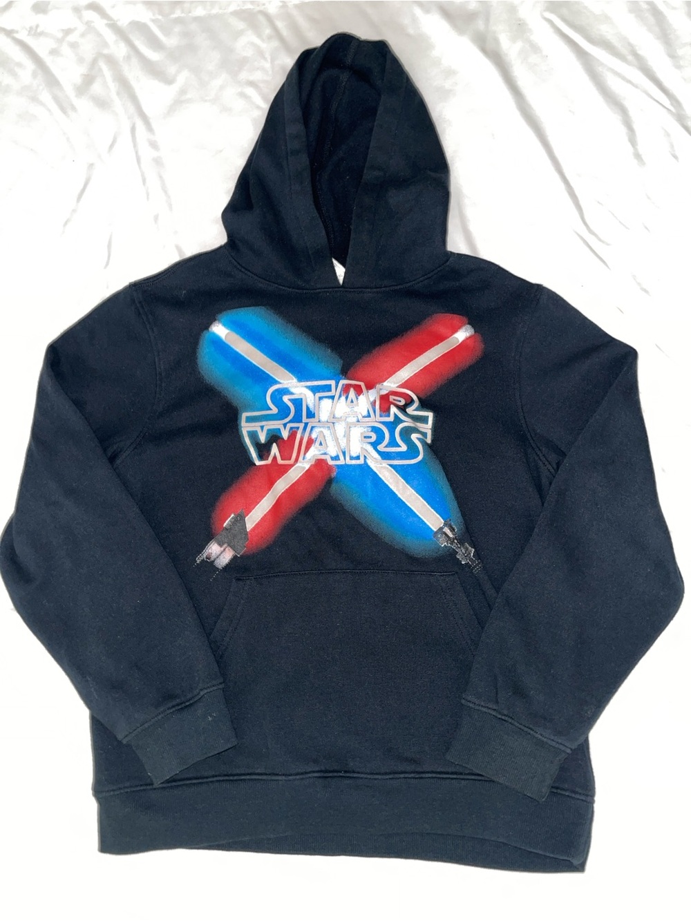 STAR WARS Boys Hoodie w/ Red & Blue Lightsabers Sz Yth XL SKU: 0922-38
